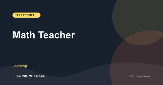Math Teacher AI prompt cover