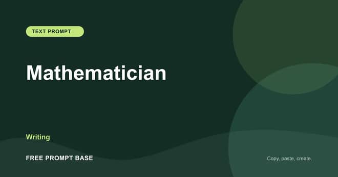 Mathematician AI prompt cover