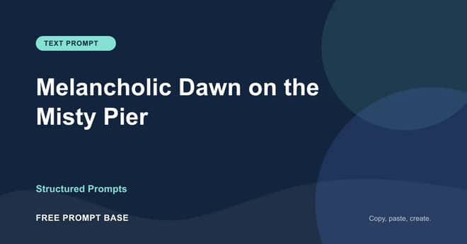 Melancholic Dawn on the Misty Pier AI prompt cover