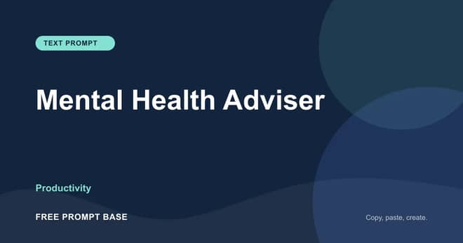 Mental Health Adviser AI prompt cover