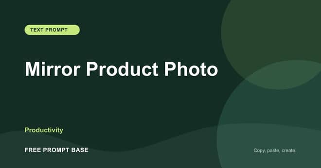 Mirror Product Photo AI prompt cover