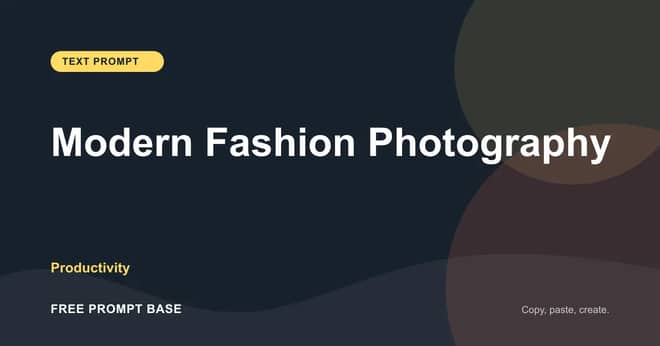 Modern Fashion Photography AI prompt cover