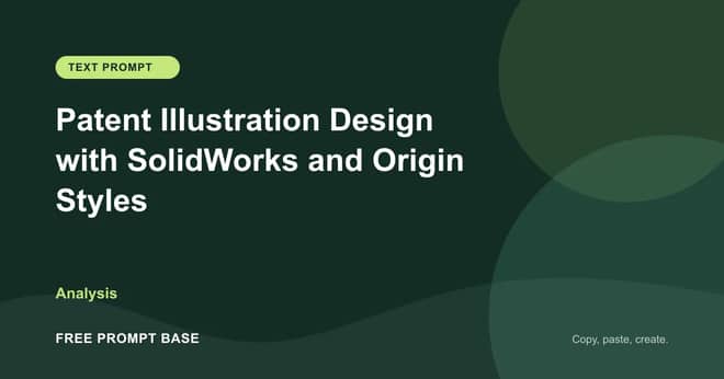 Patent Illustration Design with SolidWorks and Origin Styles AI prompt cover