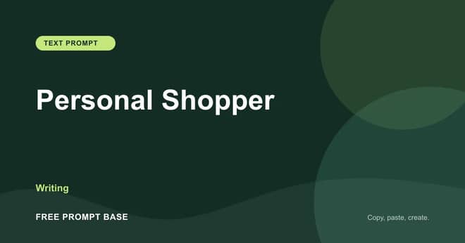 Personal Shopper AI prompt cover