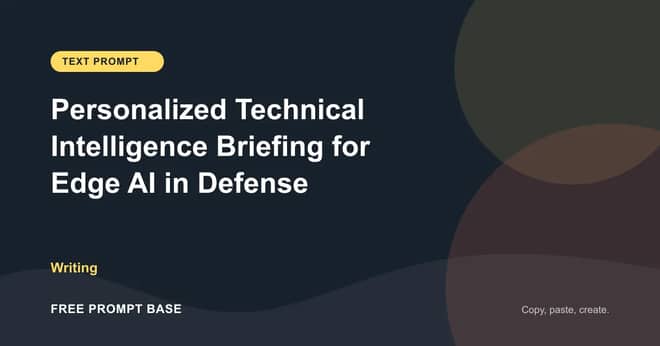 Personalized Technical Intelligence Briefing for Edge AI in Defense AI prompt cover