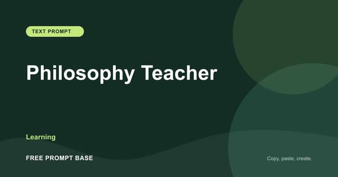 Philosophy Teacher AI prompt cover