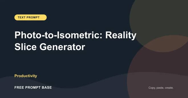 Photo-to-Isometric: Reality Slice Generator AI prompt cover