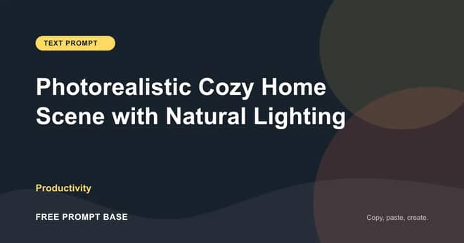 Photorealistic Cozy Home Scene with Natural Lighting AI prompt cover