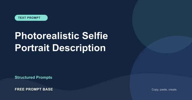 Photorealistic Selfie Portrait Description AI prompt cover