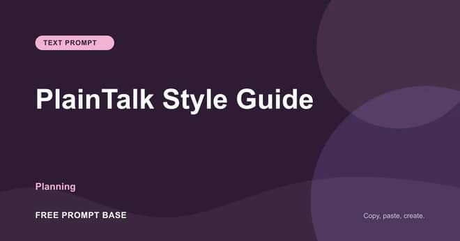 PlainTalk Style Guide AI prompt cover