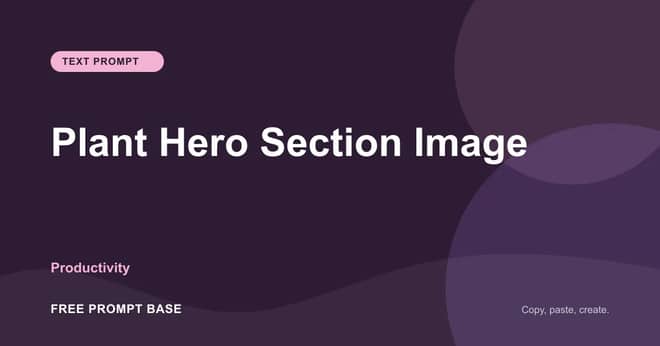 Plant Hero Section Image AI prompt cover