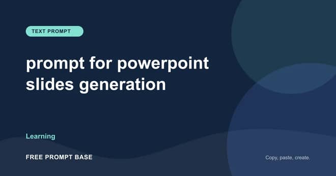 prompt for powerpoint slides generation AI prompt cover