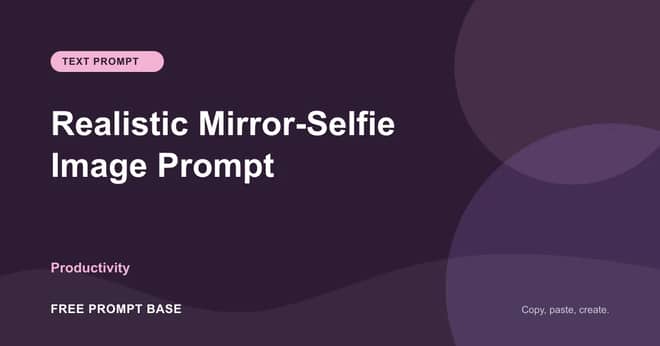 Realistic Mirror-Selfie Image Prompt AI prompt cover