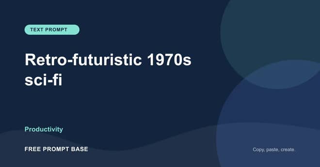 Retro-futuristic 1970s sci-fi AI prompt cover