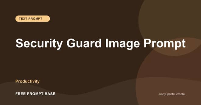Security Guard Image Prompt AI prompt cover