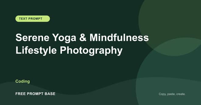 Serene Yoga & Mindfulness Lifestyle Photography AI prompt cover