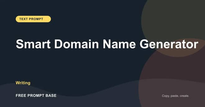Smart Domain Name Generator AI prompt cover