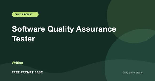 Software Quality Assurance Tester AI prompt cover