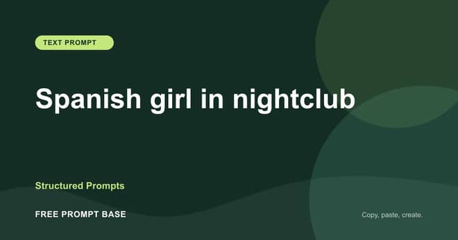 Spanish girl in nightclub AI prompt cover