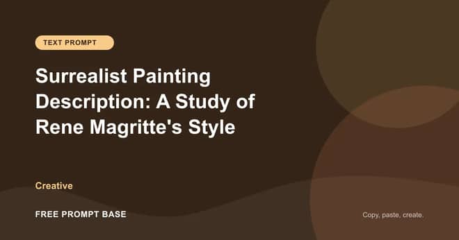 Surrealist Painting Description: A Study of René Magritte's Style AI prompt cover