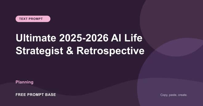 Ultimate 2025-2026 AI Life Strategist & Retrospective AI prompt cover