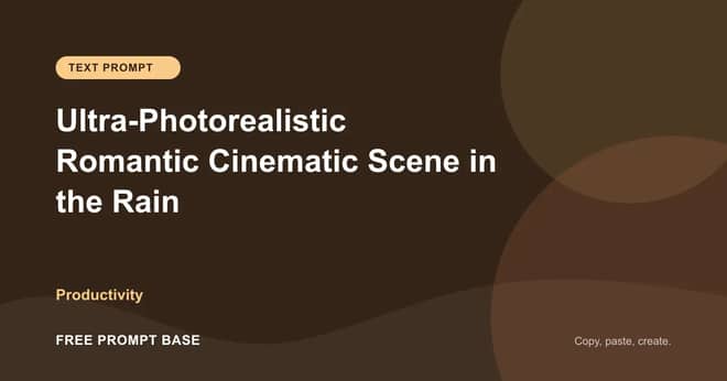 Ultra-Photorealistic Romantic Cinematic Scene in the Rain AI prompt cover