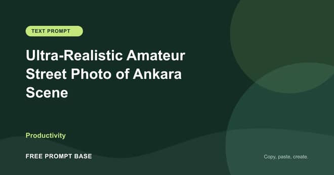 Ultra-Realistic Amateur Street Photo of Ankara Scene AI prompt cover