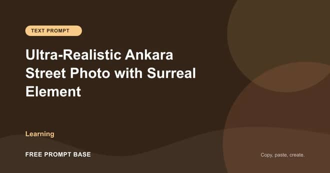 Ultra-Realistic Ankara Street Photo with Surreal Element AI prompt cover