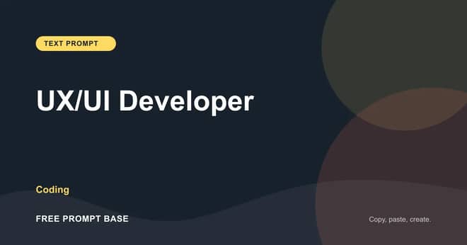 UX/UI Developer AI prompt cover