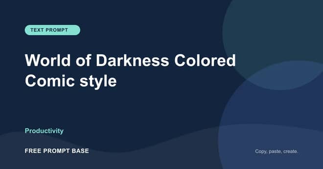 World of Darkness Colored Comic style AI prompt cover