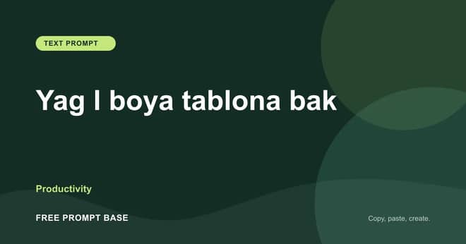 Yağlı boya tablona bak AI prompt cover