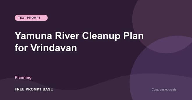 Yamuna River Cleanup Plan for Vrindavan AI prompt cover
