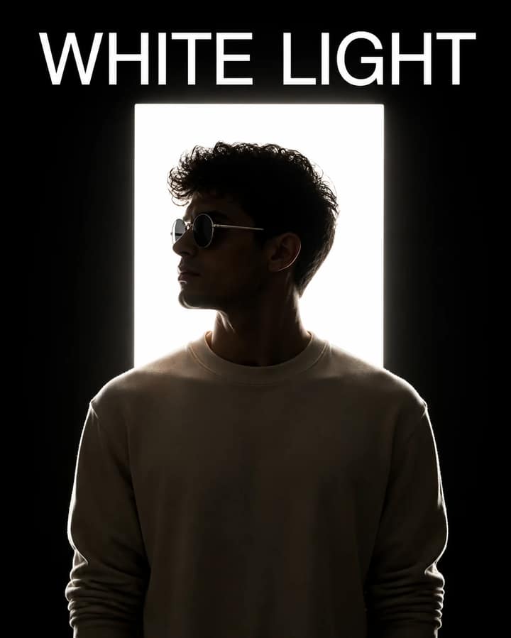 White Rectangle Backlit Studio Portrait Prompt