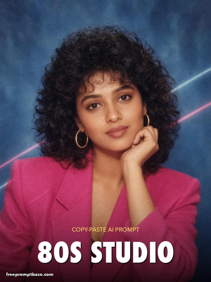 ChatGPT 80s Photo Prompt: Retro Studio Portrait