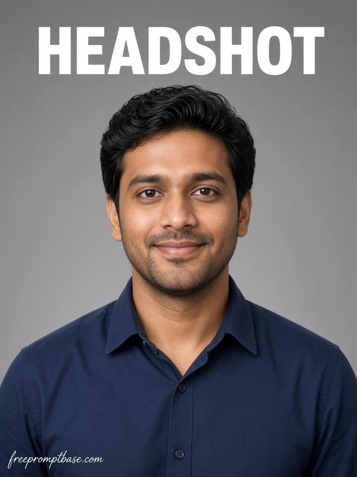 Grey Studio Headshot ChatGPT Photo Editing Prompt