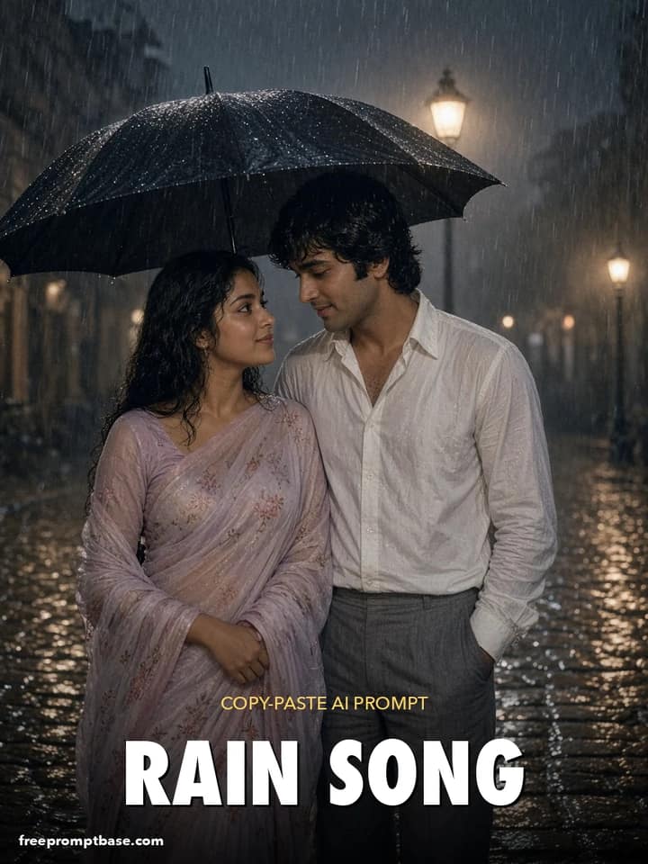 80s Look Prompt Couple: Bollywood Rain Song Photo Still
