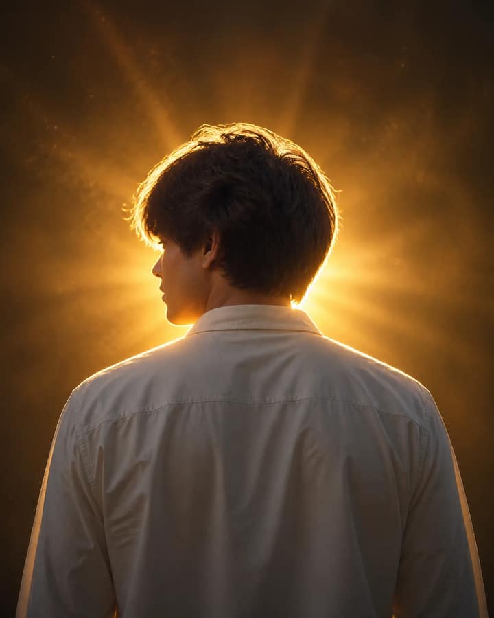 Golden Backlit Cinematic Portrait Photo Prompt