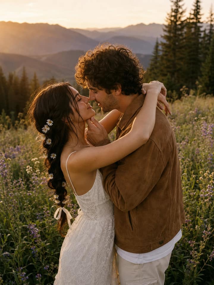 Daisy Meadow Couple – Gemini AI Photo Prompt