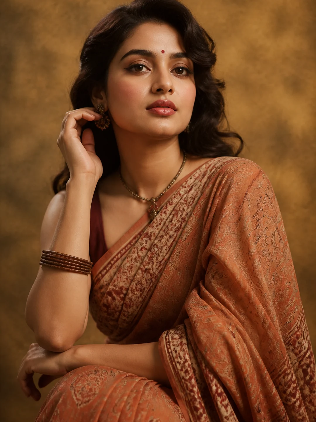 retro girl in saree photo prompt gemini example 2 — 5 Best Retro Girl in Saree Photo Prompts for Gemini AI