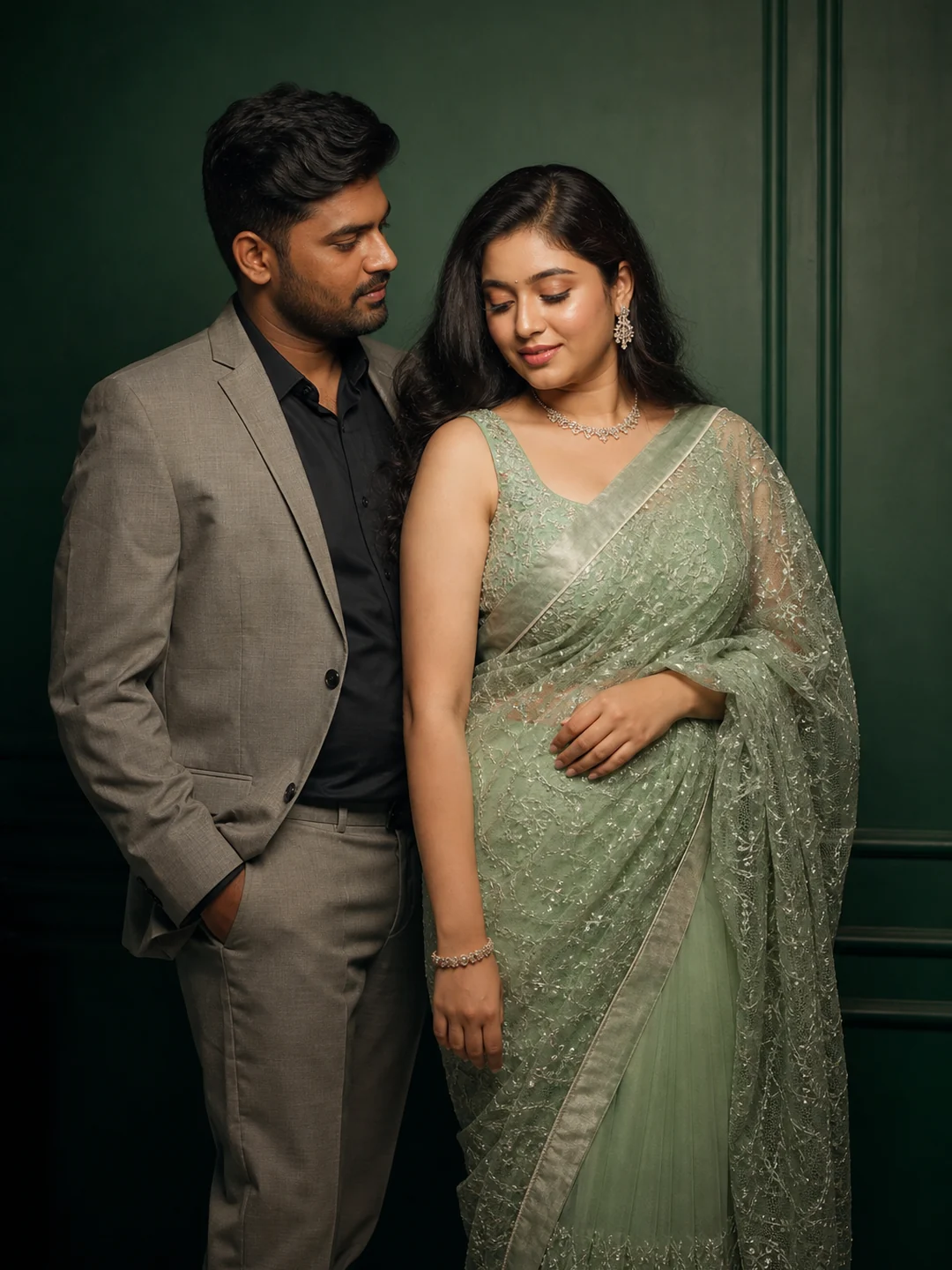indian couple gemini ai photo prompt saree example 3 — 5 Stunning Indian Couple Gemini AI Photo Prompts Saree Look