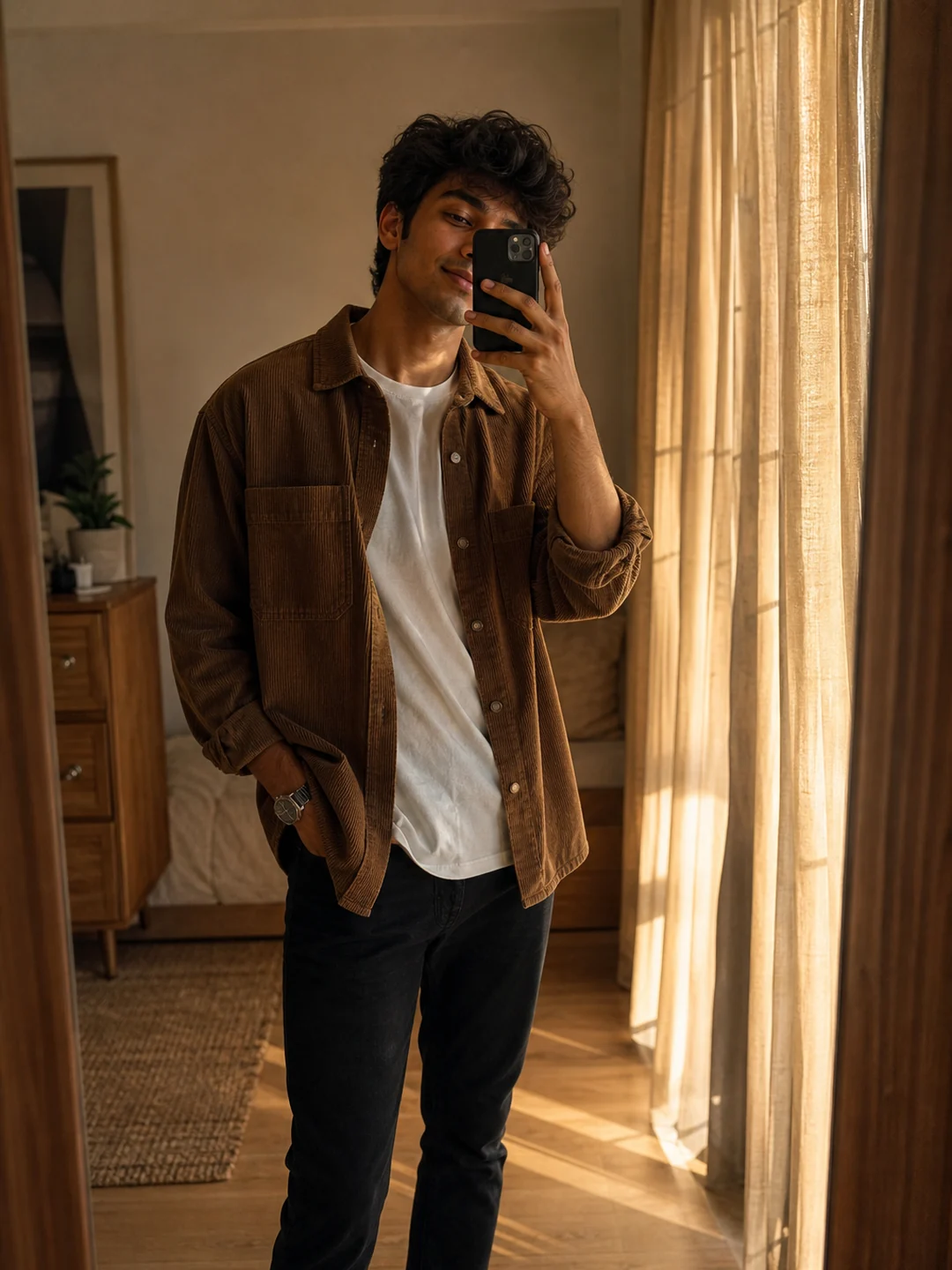 gemini ai mirror selfie prompt boys example 2 — 5 Best Gemini AI Mirror Selfie Prompts for Boys 2026