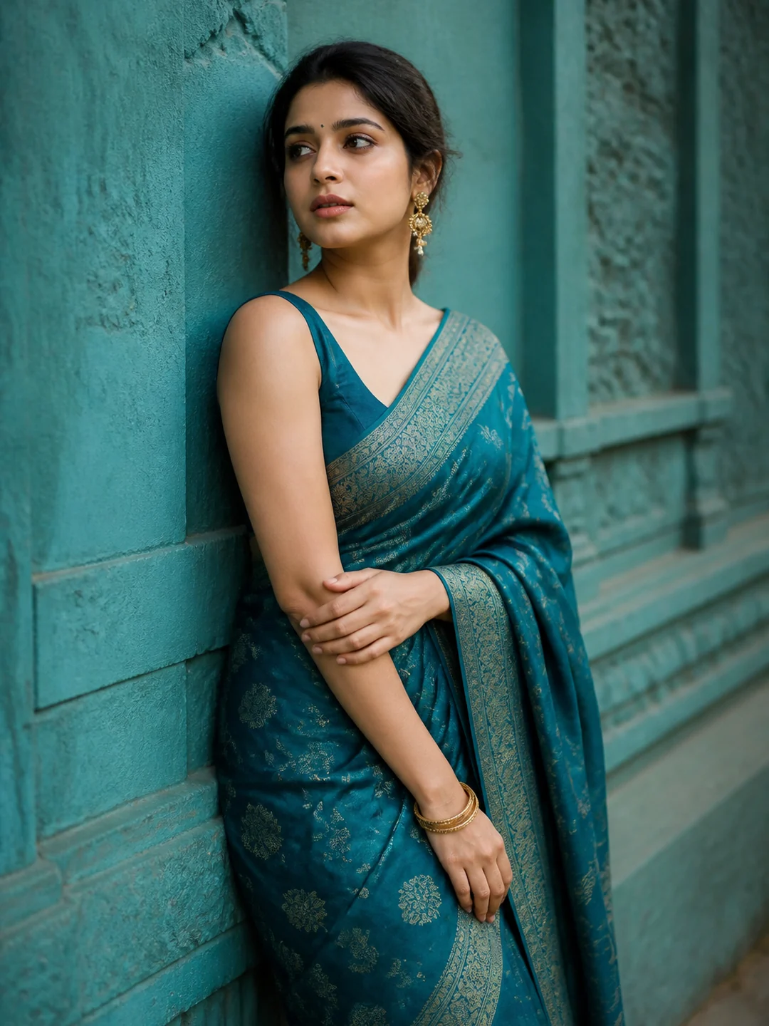 south indian girl ai photo prompt saree example 3 — 5 Stunning South Indian Girl AI Photo Prompts in Saree 2026