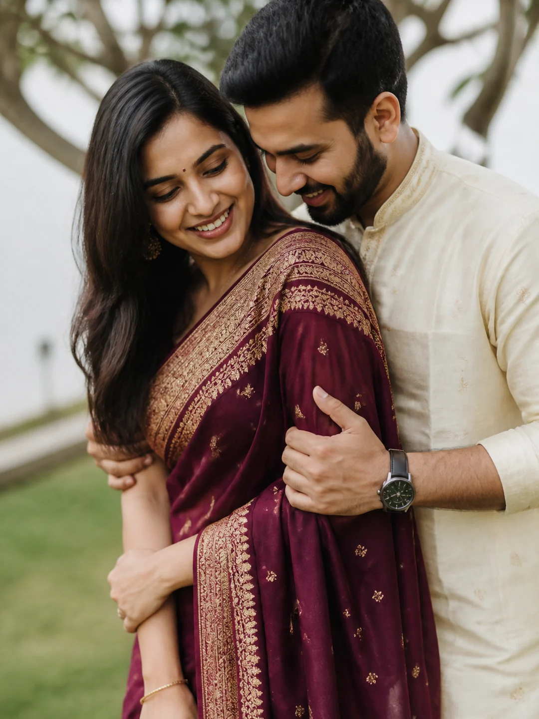 indian couple gemini ai photo prompt saree example 2 — 5 Stunning Indian Couple Gemini AI Photo Prompts Saree Look