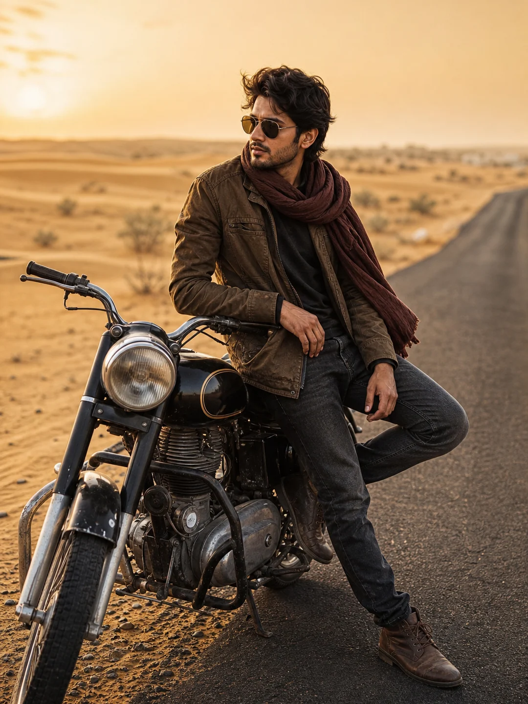 bullet bike ai photo editing prompt for boys example 4 — 5 Viral Bullet Bike AI Photo Editing Prompts for Boys
