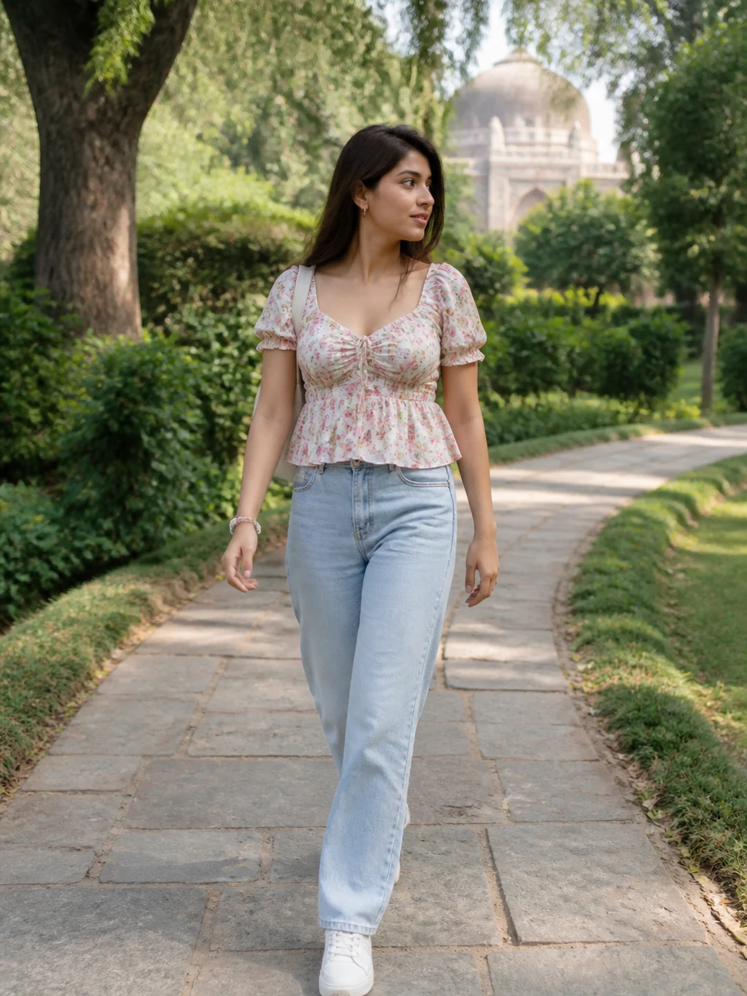 kurti and denim jeans gemini prompt example 2 — 5 Viral Stunning Kurti and Denim Jeans Gemini Prompts for Girls