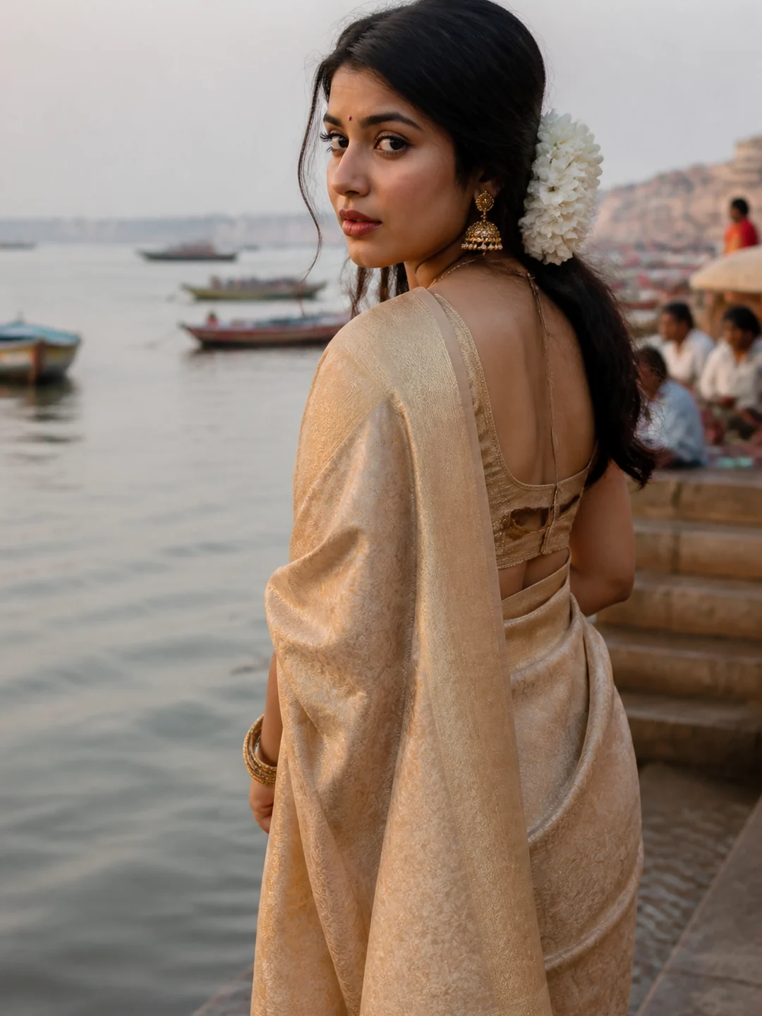 south indian girl ai photo prompt saree example 4 — 5 Stunning South Indian Girl AI Photo Prompts in Saree 2026