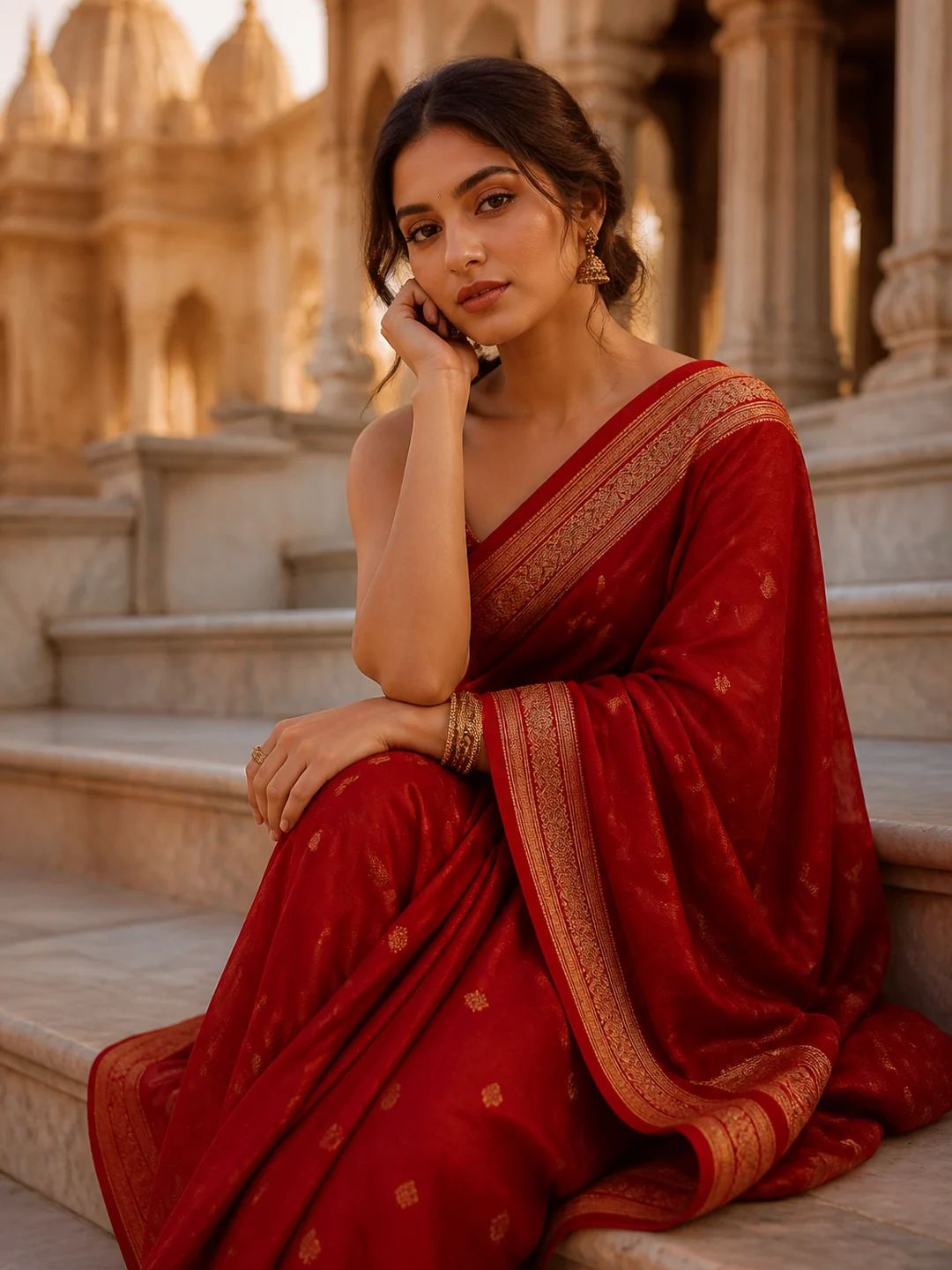 retro girl in saree photo prompt gemini example 1 — 5 Best Retro Girl in Saree Photo Prompts for Gemini AI
