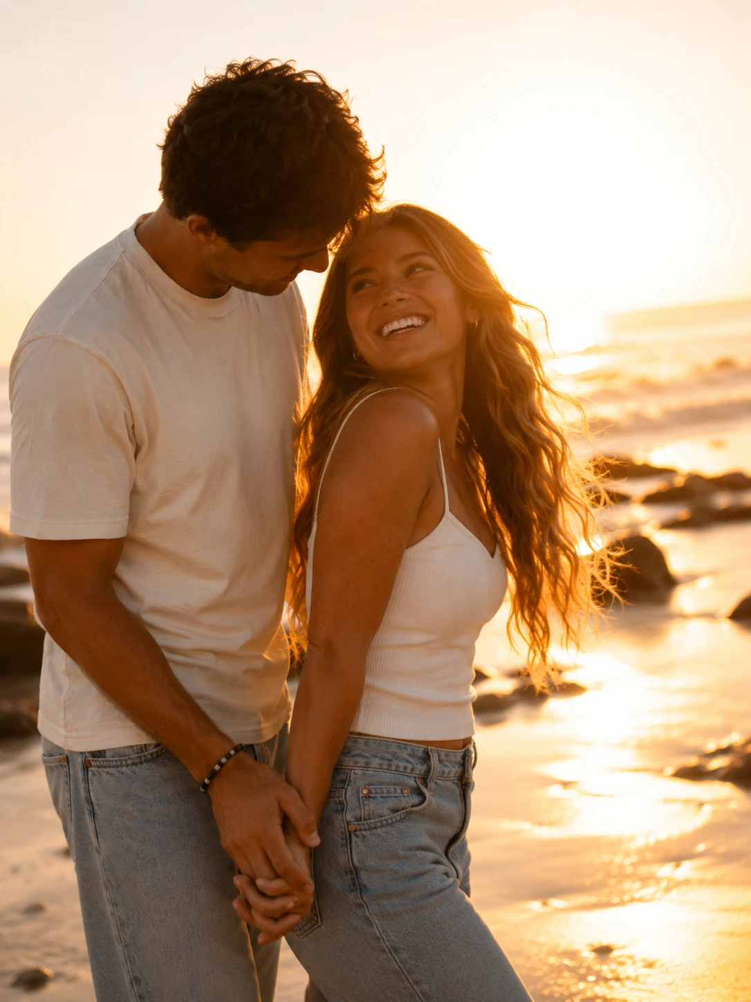 Sunset Hair Kiss Couple – Gemini AI Photo Prompt — image 3
