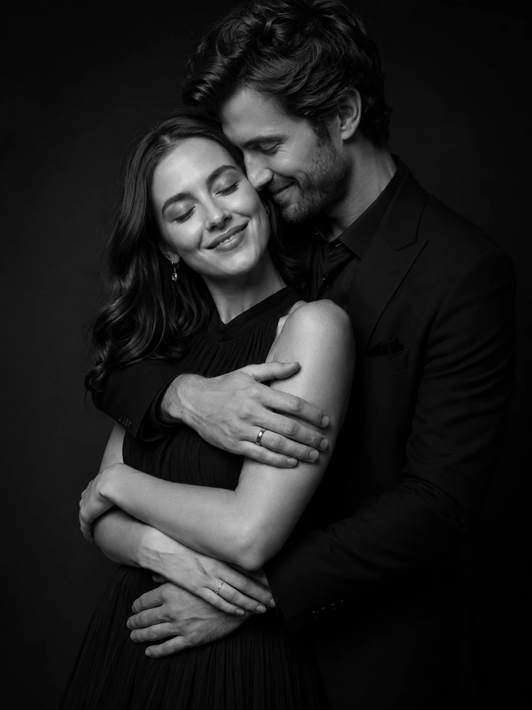 Black & White Couple Portrait – Gemini AI Photo Prompt — image 3