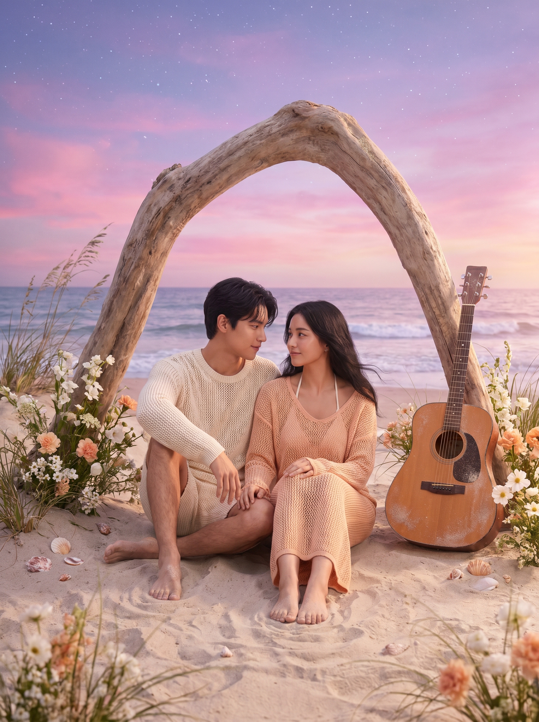 Beach Couple Portrait AI Photo Prompt for Gemini — image 3